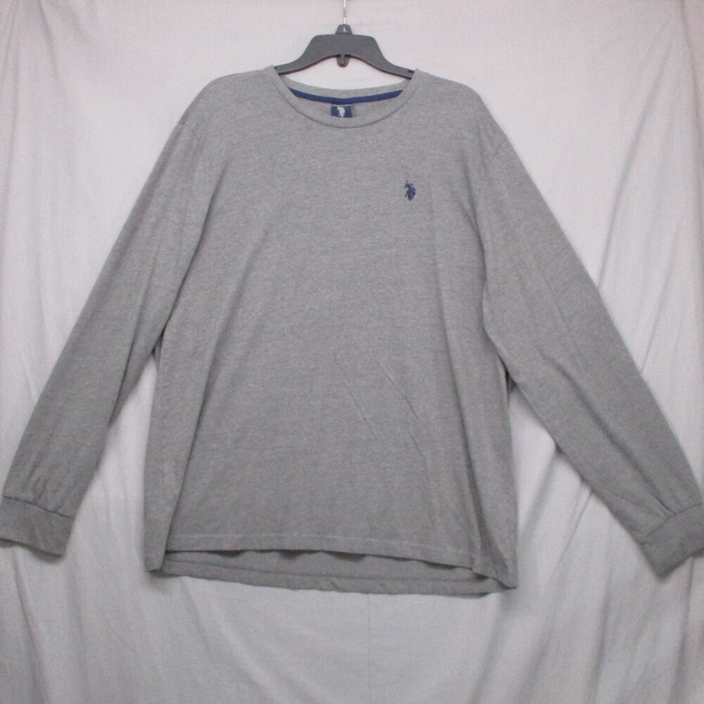 U.S.S POLO ASSN. Long Sleeve Crew Neck Shirt Gray Men Size | XL
